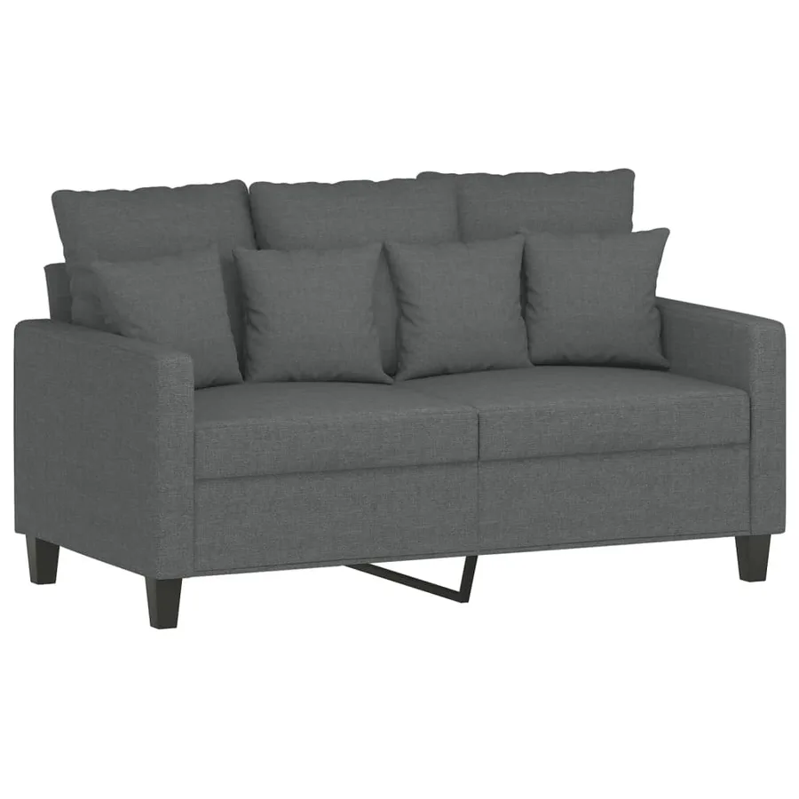 Ensemble de canapés 4 pcs coussins gris foncé tissu - 4