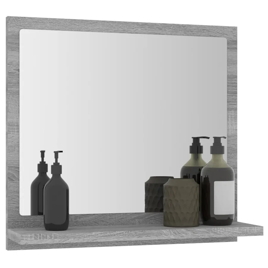 Miroir de bain Sonoma gris 40x10,5x37 cm Bois d'ingénierie - 6