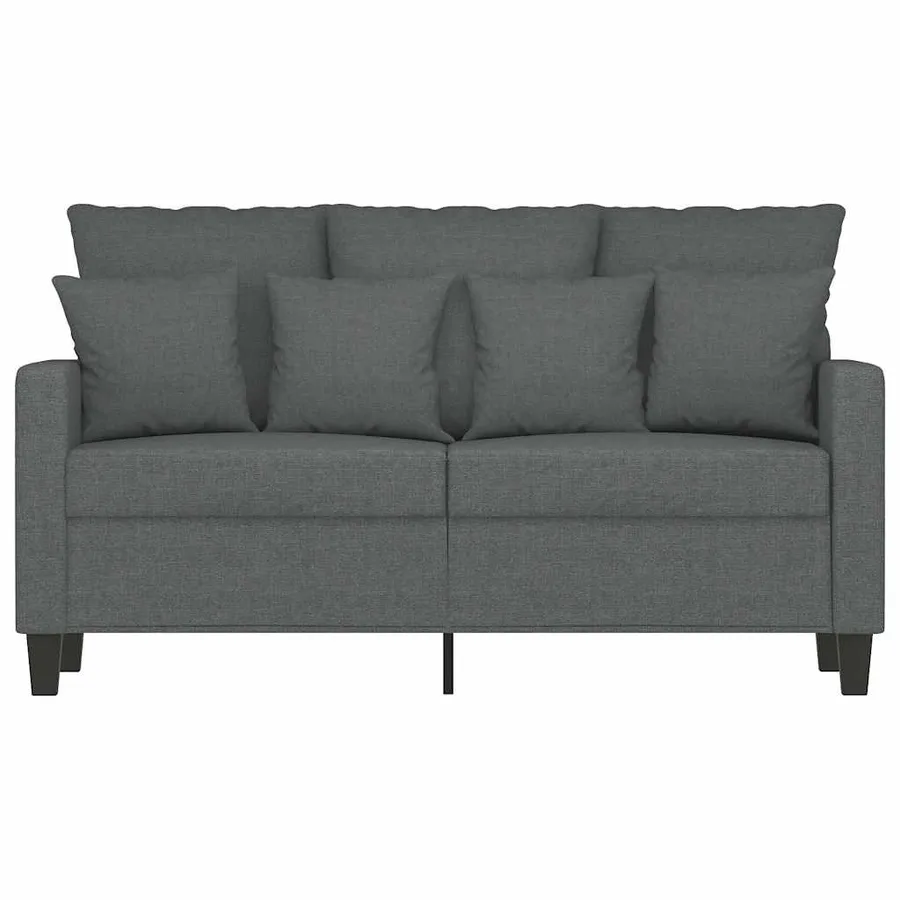 Canapé à 2 places Gris foncé 120 cm Tissu - 4