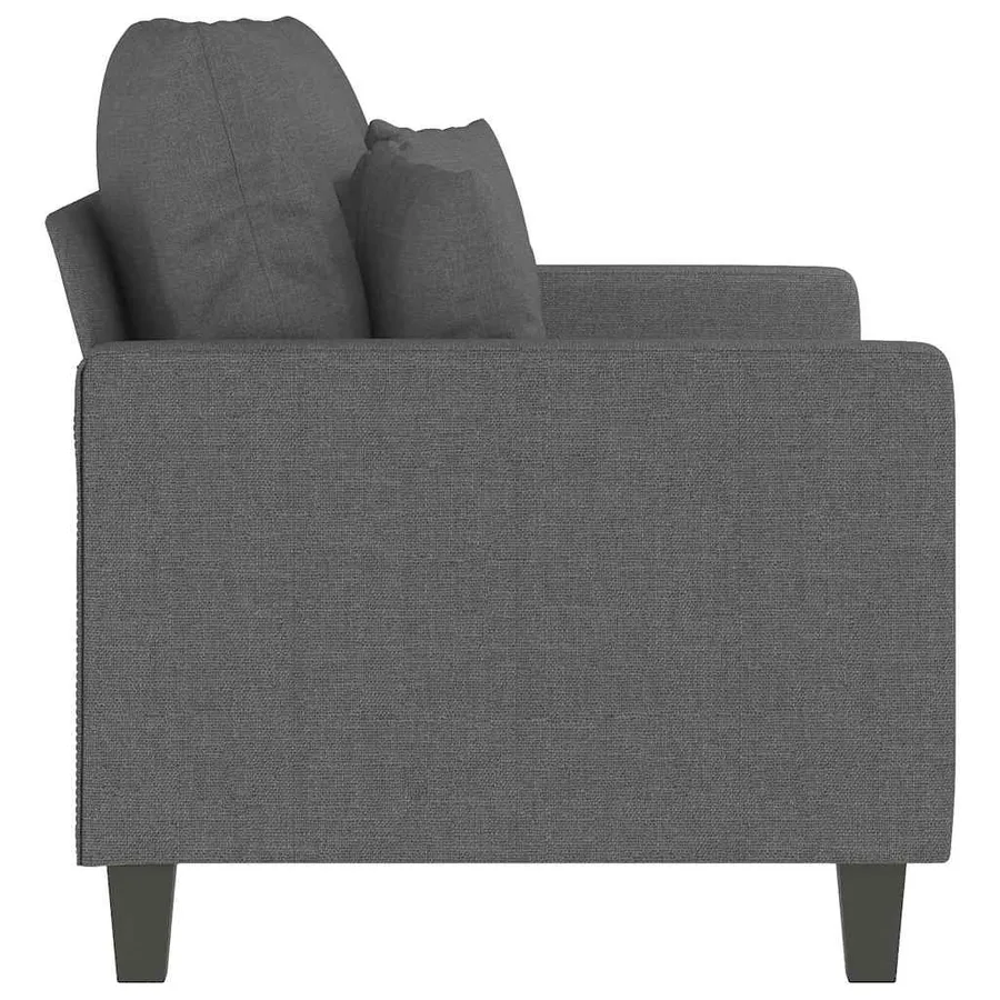 Canapé à 2 places Gris foncé 120 cm Tissu - 5
