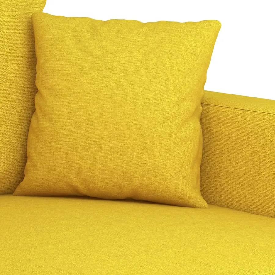 Ensemble de canapés 2 pcs avec coussins Jaune clair Tissu - 5