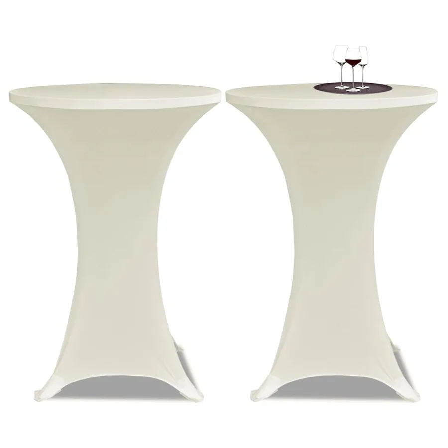 Housses élastiques de table Ø 80 cm Crème 4 pcs - 2