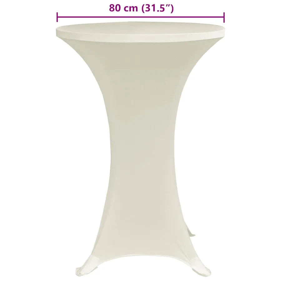 Housses élastiques de table Ø 80 cm Crème 4 pcs - 6