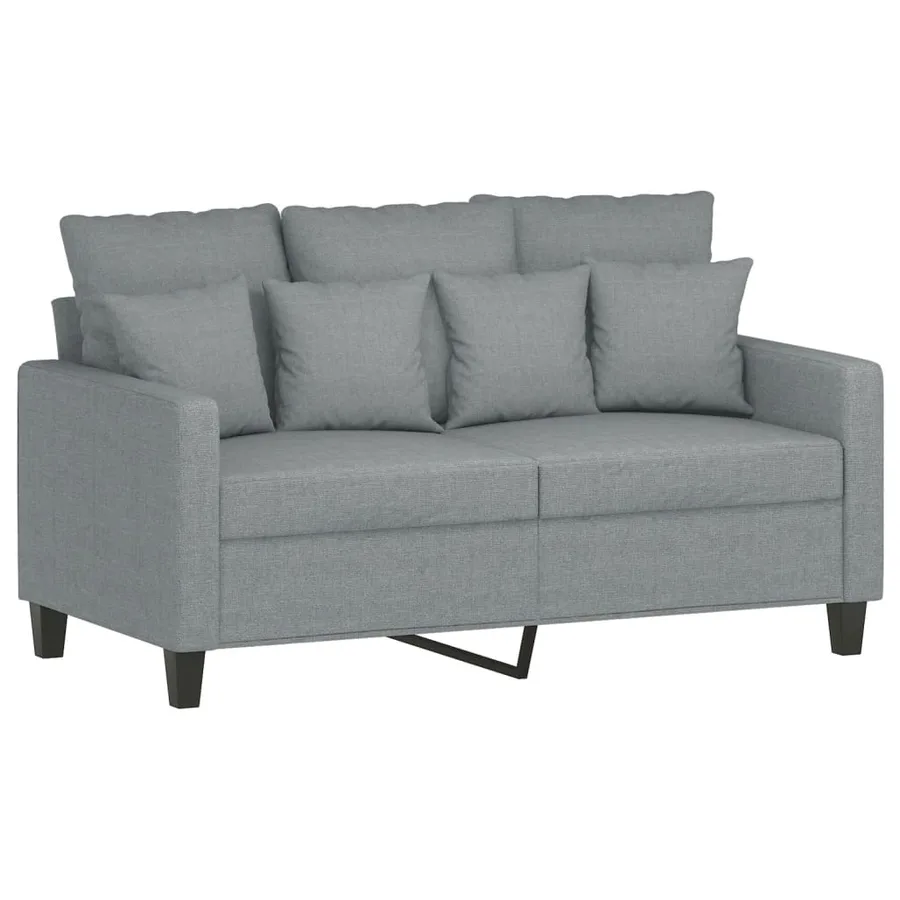 Ensemble de canapés 2 pcs avec coussins Gris clair Tissu - 3