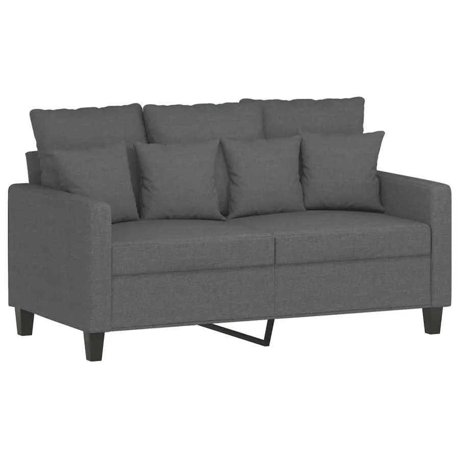Ensemble de canapés 3 pcs avec coussins Gris foncé Tissu - 3