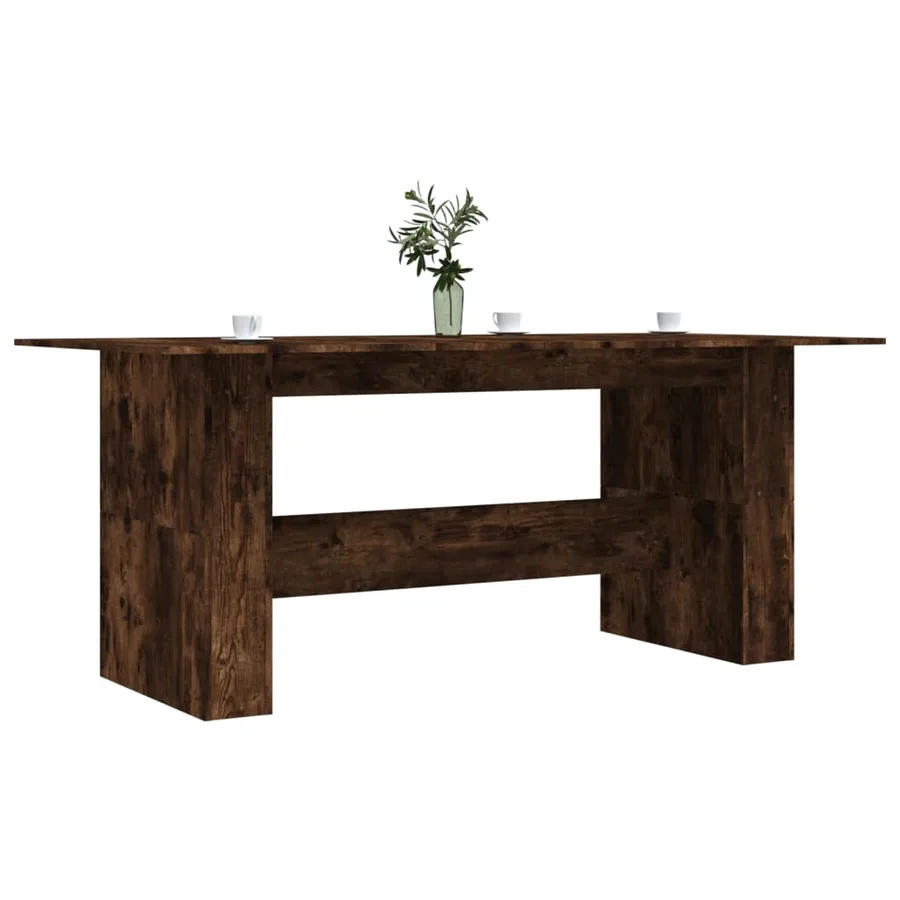 Table à dîner chêne fumé 180x90x76 cm bois d'ingénierie - 3