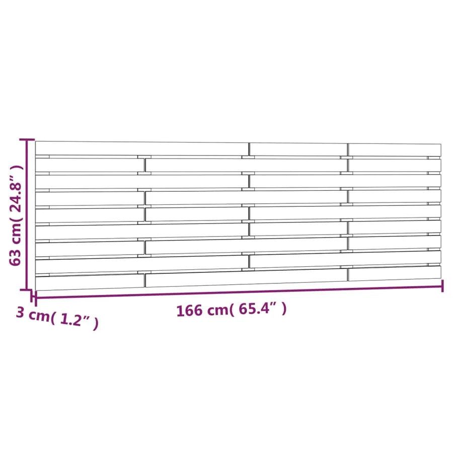 Tête de lit murale Blanc 166x3x63 cm Bois massif de pin - 8