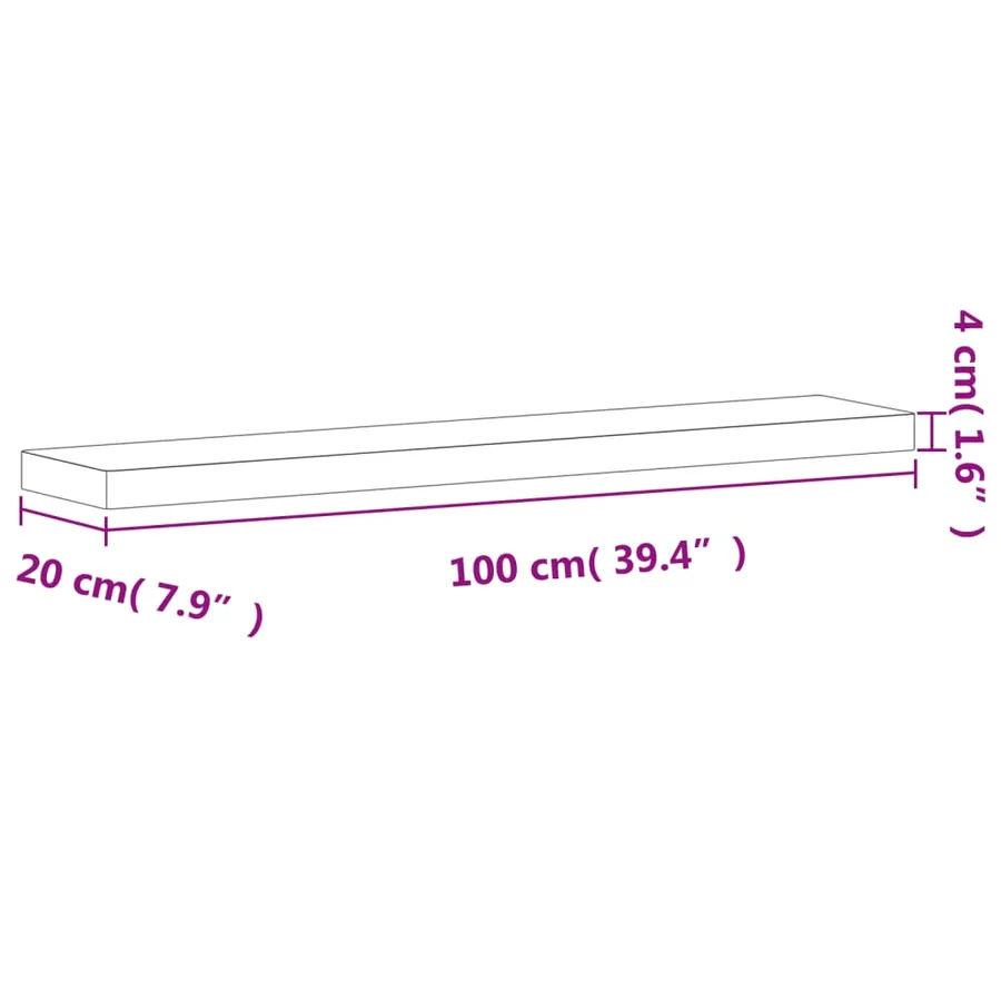 Étagère murale 100x20x4 cm bois massif de hêtre - 6