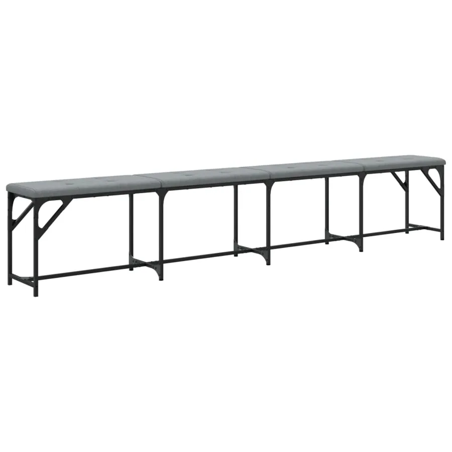 Banc à manger gris clair 248x32x45 cm acier et tissu - 2