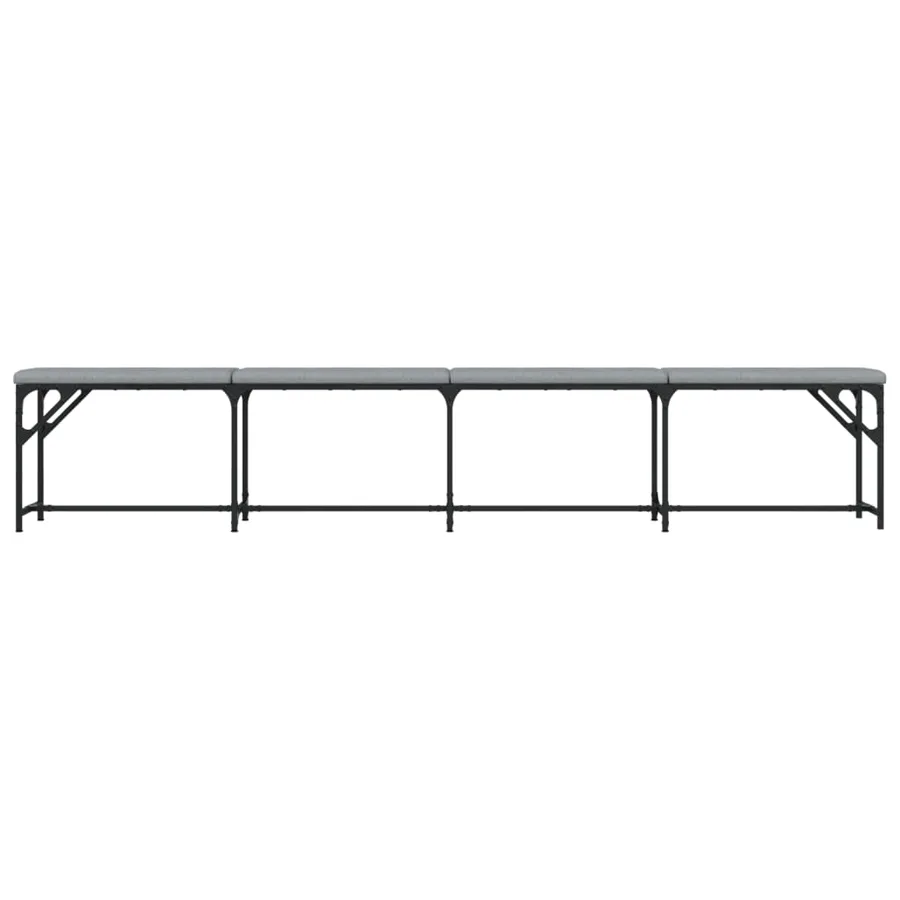 Banc à manger gris clair 248x32x45 cm acier et tissu - 4