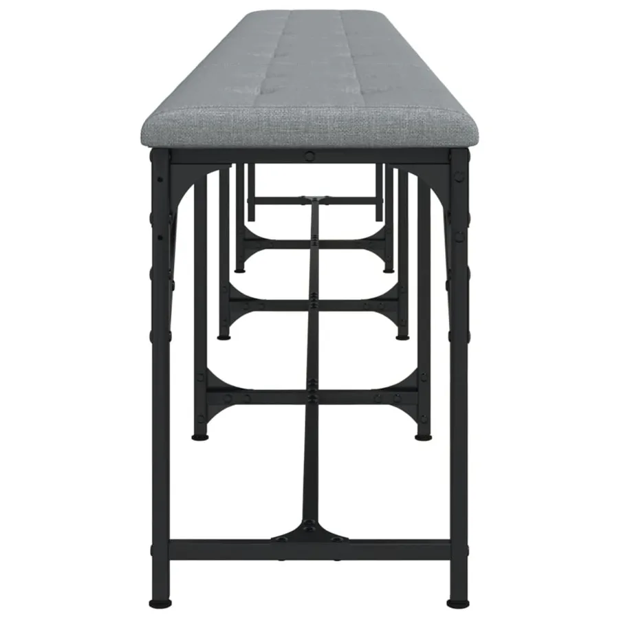 Banc à manger gris clair 248x32x45 cm acier et tissu - 5