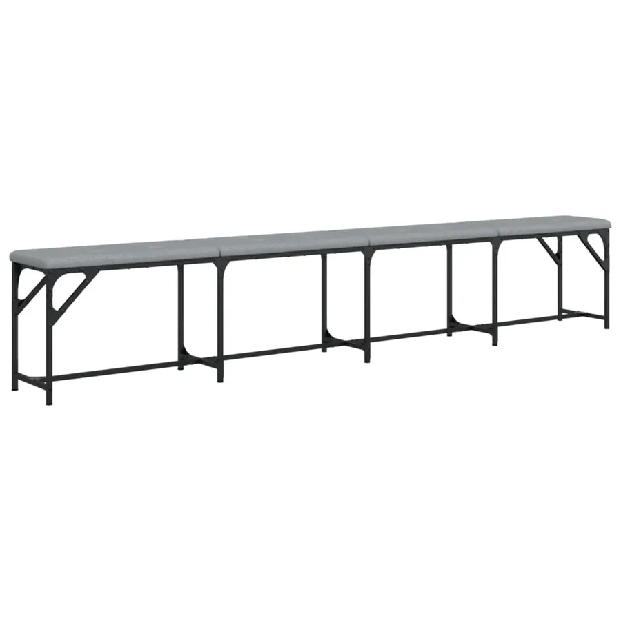 Banc à manger gris clair 248x32x45 cm acier et tissu - 6