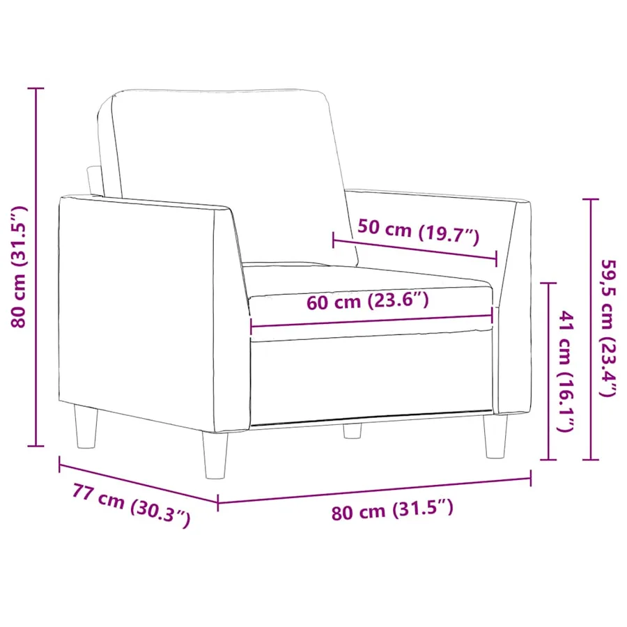 Fauteuil Cappuccino 60 cm Similicuir - 9