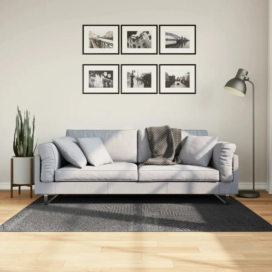 Tapis IZA poils courts style scandinave anthracite 120x170 cm