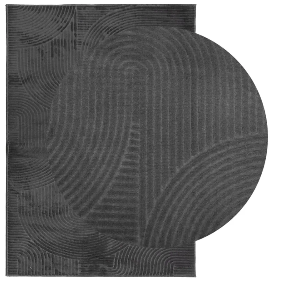 Tapis IZA poils courts style scandinave anthracite 120x170 cm - 3