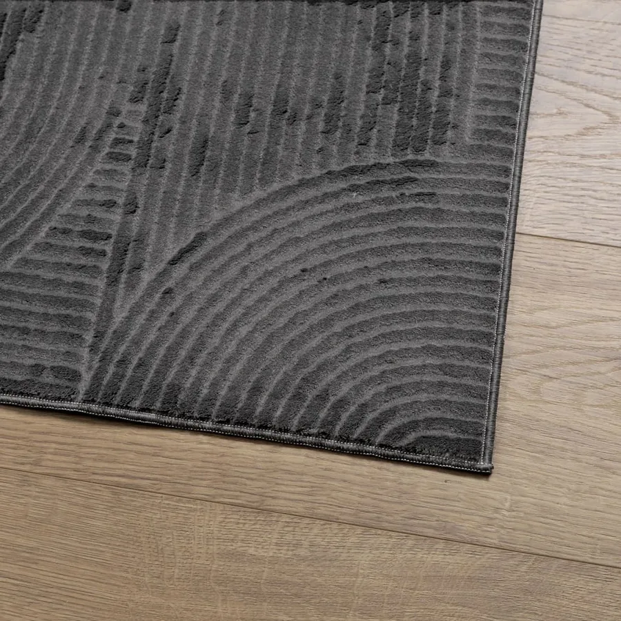 Tapis IZA poils courts style scandinave anthracite 120x170 cm - 4