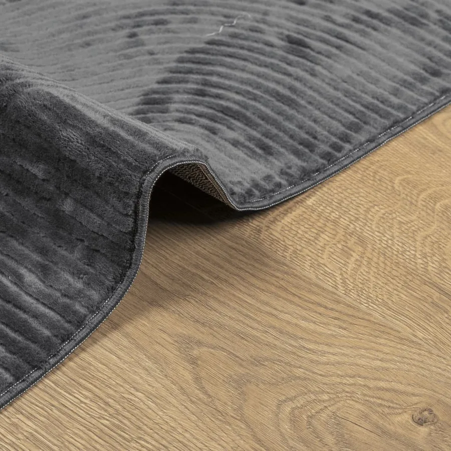 Tapis IZA poils courts style scandinave anthracite 120x170 cm - 6