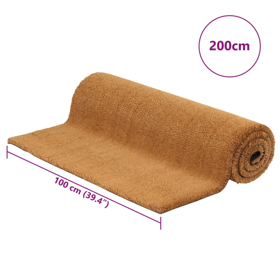 Tapis de porte naturel 100x200 cm fibre de coco touffeté - 5