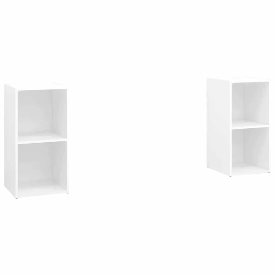 Meubles TV 2 pcs Blanc 72x35x36,5 cm Bois d'ingénierie - 2