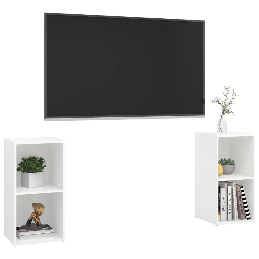 Meubles TV 2 pcs Blanc 72x35x36,5 cm Bois d'ingénierie - 3