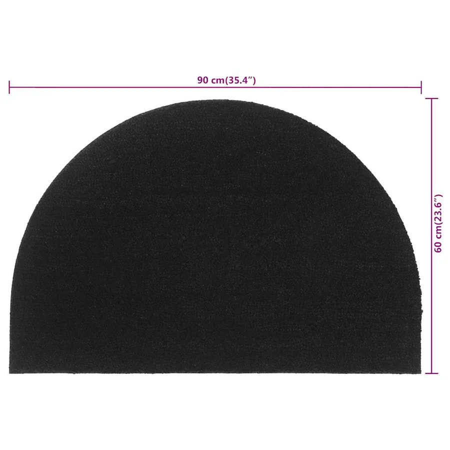 Tapis de porte noir demi-rond 60x90 cm fibre de coco touffeté - 6