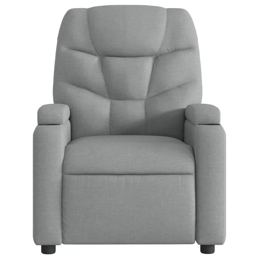 Fauteuil de massage inclinable gris clair tissu - 7