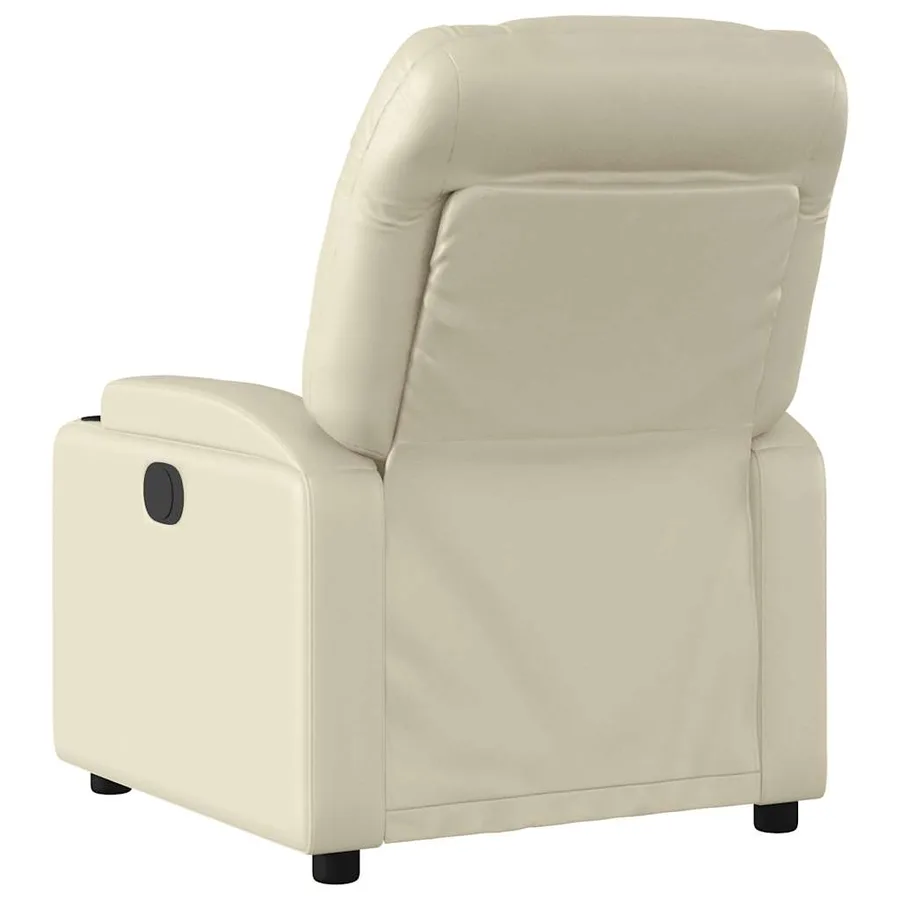 Fauteuil de massage inclinable crème similicuir - 4