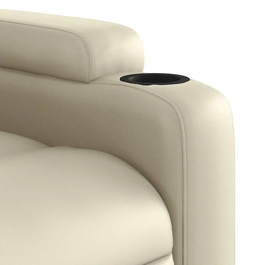 Fauteuil de massage inclinable crème similicuir - 9