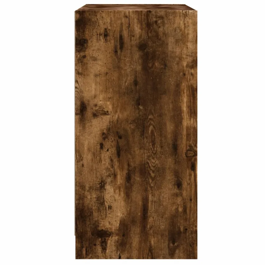 Armoire latérale avec portes en verre chêne fumé 68x37x75,5 cm - 7