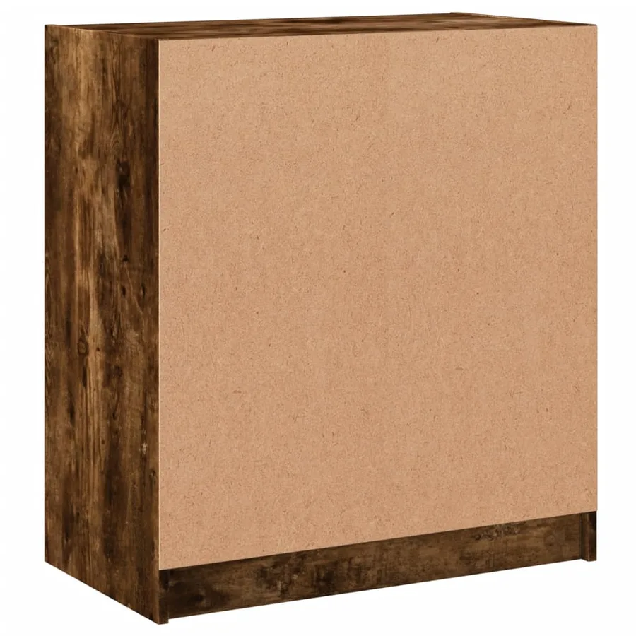 Armoire latérale avec portes en verre chêne fumé 68x37x75,5 cm - 8