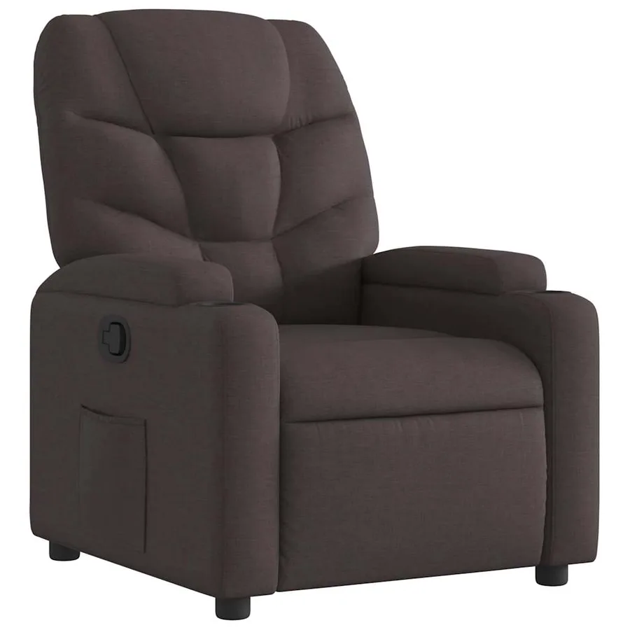 Fauteuil inclinable Marron foncé Tissu - 2