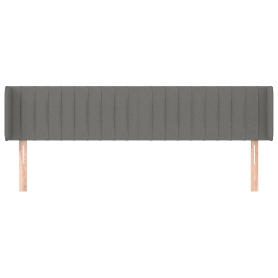 Tête de lit avec oreilles Gris foncé 203x16x78/88 cm Tissu - 3