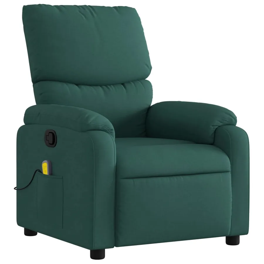 Fauteuil inclinable de massage vert foncé tissu - 3