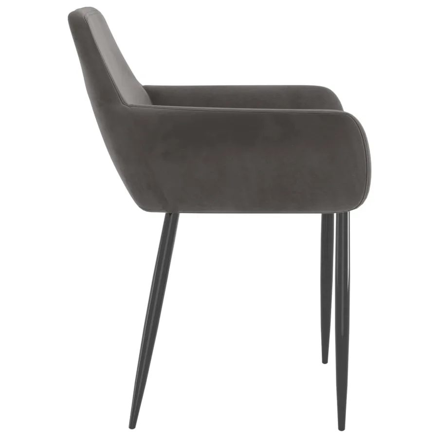 Chaises à manger lot de 6 gris foncé velours - 4