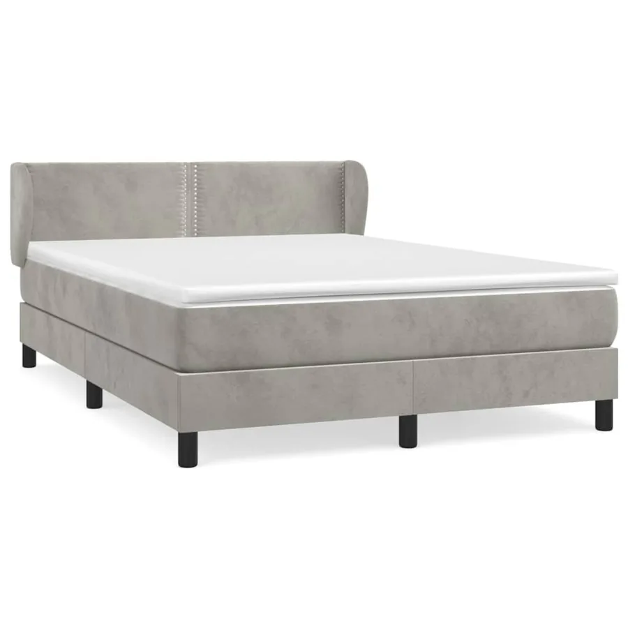Sommier à lattes de lit et matelas Gris clair 140x200cm Velours - 2