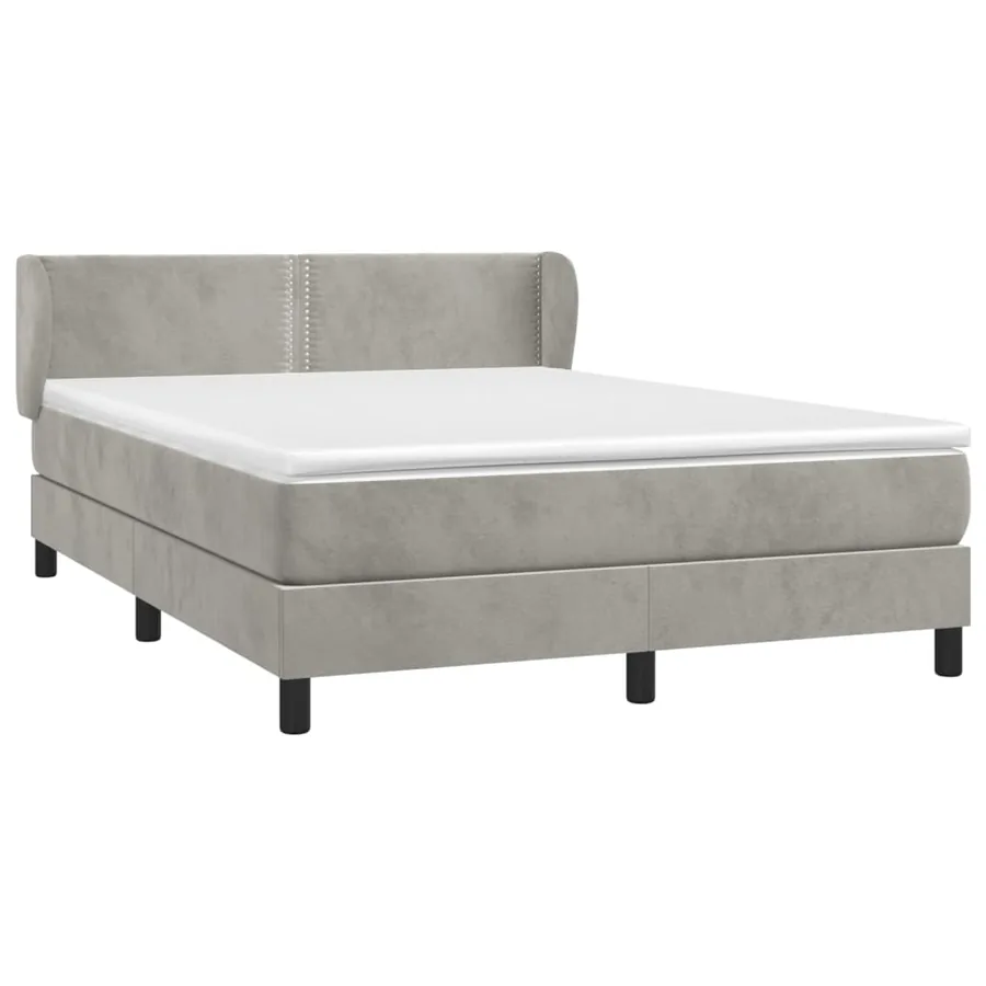 Sommier à lattes de lit et matelas Gris clair 140x200cm Velours - 3