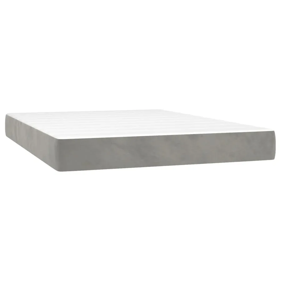Sommier à lattes de lit et matelas Gris clair 140x200cm Velours - 5
