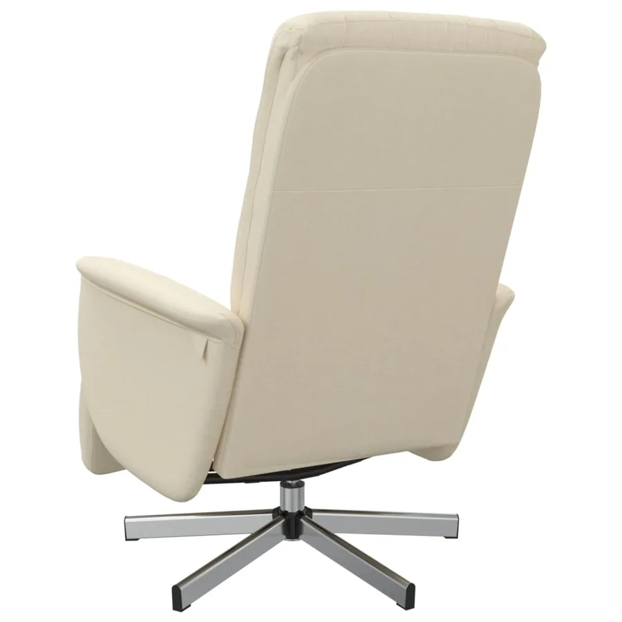 Fauteuil inclinable avec repose-pied crème tissu - 5