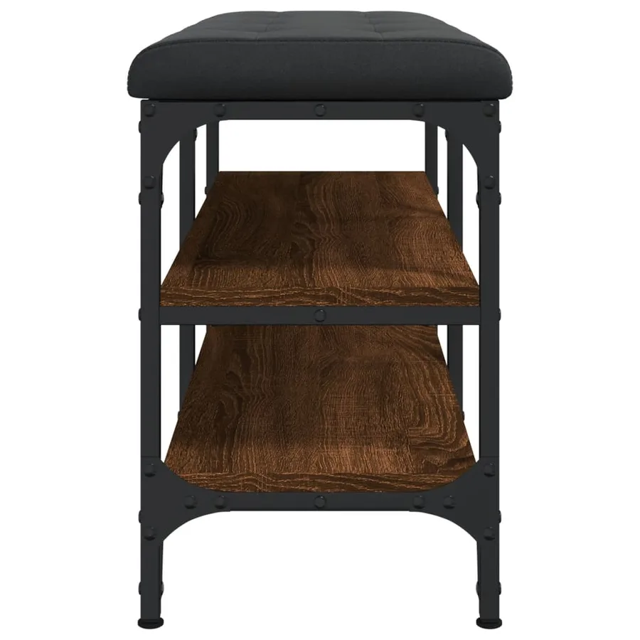 Banc à chaussures chêne marron 82x32x47 cm Bois d'ingénierie - 6
