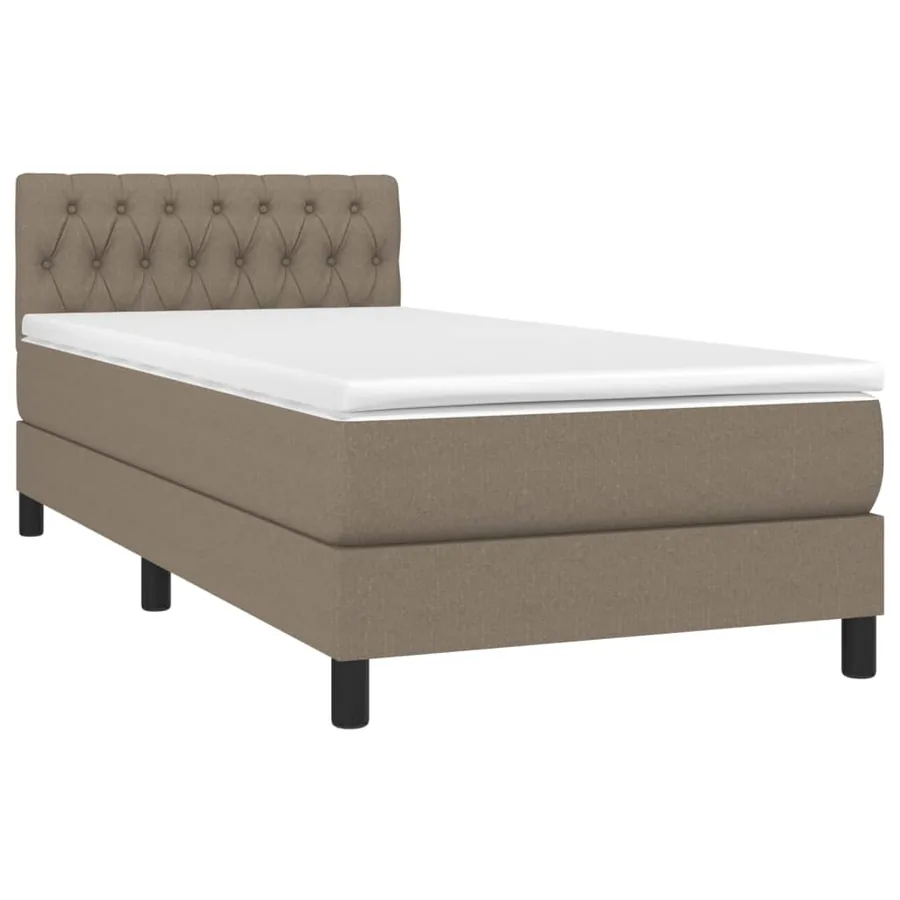 Sommier à lattes de lit avec matelas Taupe 90x200 cm Tissu - 3