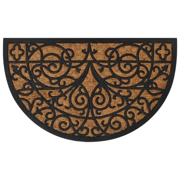 Tapis de porte demi-rond 45x75 cm caoutchouc et fibre de coco