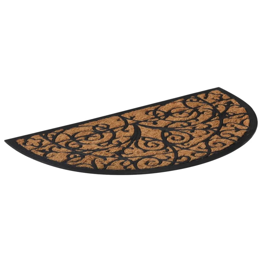 Tapis de porte demi-rond 45x75 cm caoutchouc et fibre de coco - 2