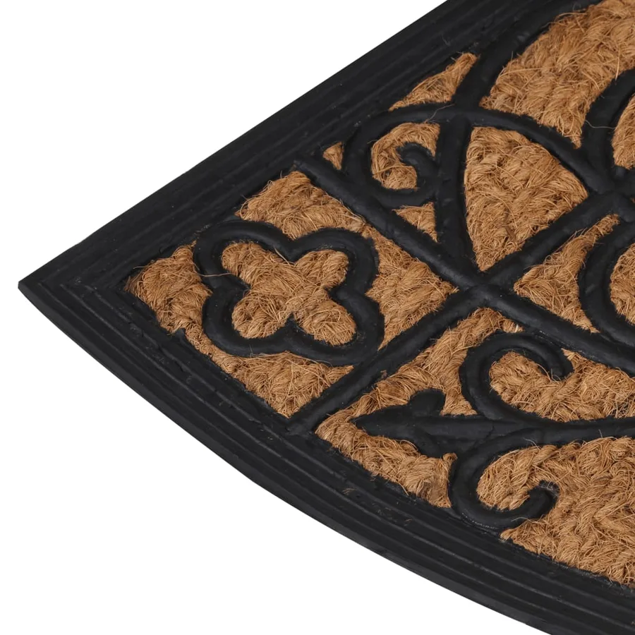 Tapis de porte demi-rond 45x75 cm caoutchouc et fibre de coco - 4