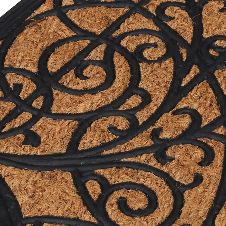 Tapis de porte demi-rond 45x75 cm caoutchouc et fibre de coco - 5