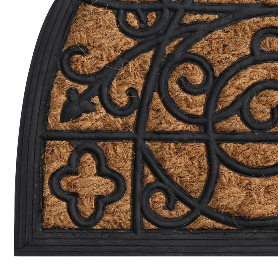 Tapis de porte demi-rond 45x75 cm caoutchouc et fibre de coco - 6