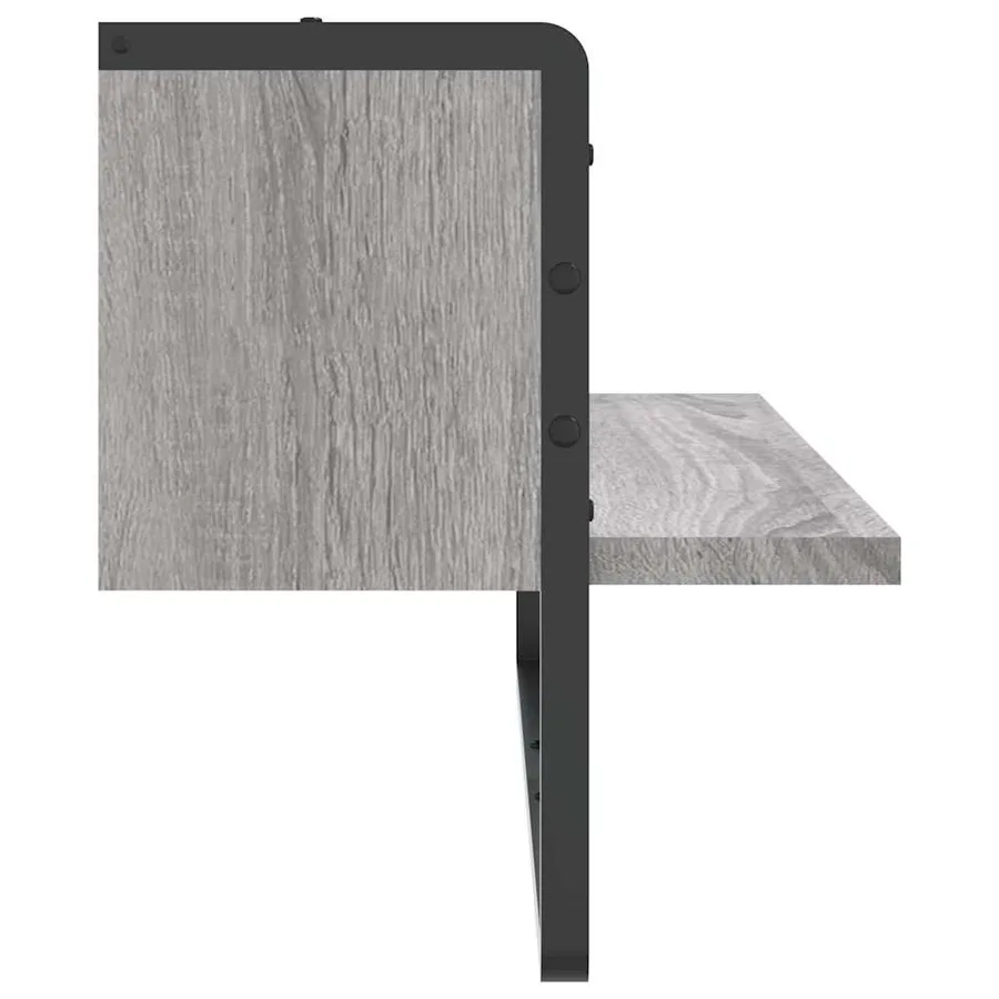 Étagère murale avec barre sonoma gris 65x25x30 cm - 5