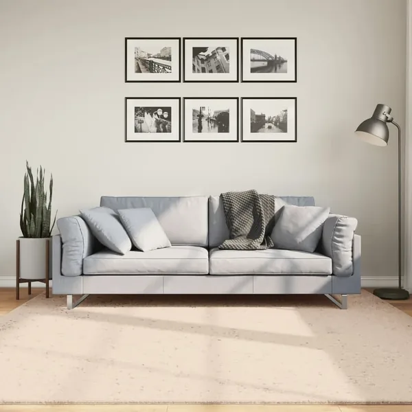Tapis HUARTE à poils courts doux et lavable beige 200x200 cm