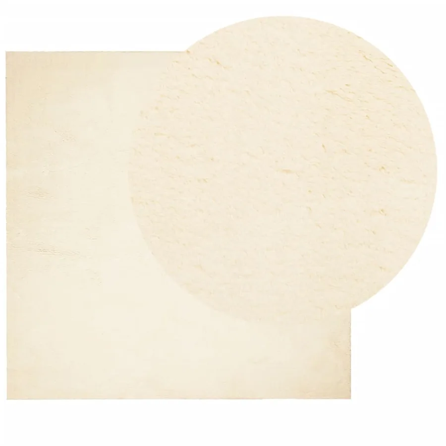 Tapis HUARTE à poils courts doux et lavable crème 200x200 cm - 3