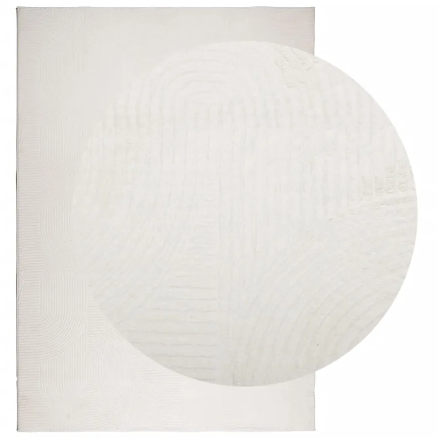 Tapis IZA poils courts style scandinave crème 160x230 cm - 3