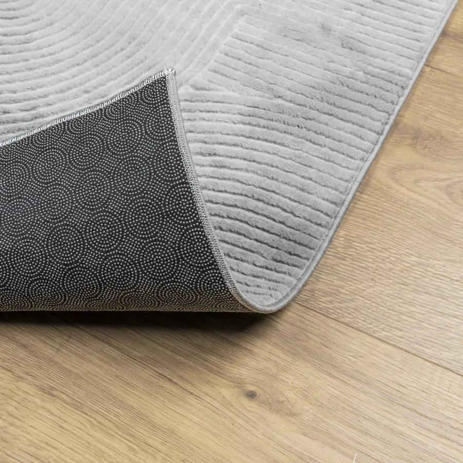 Tapis IZA poils courts style scandinave gris 240x340 cm - 5